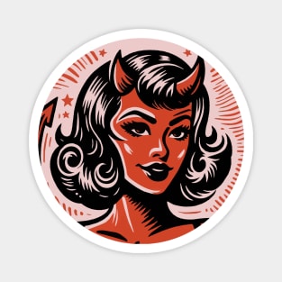 Retro Devil Girl Magnet